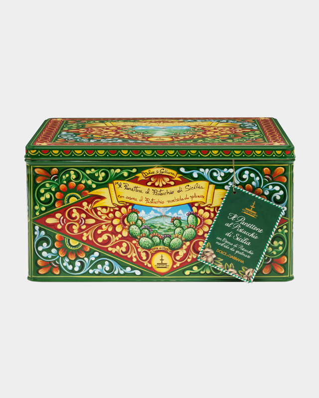 x Dolce & Gabbana Pistachio Panettone in Square Dark Green, 600G